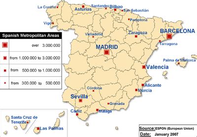 how many cities in spain|List of metropolitan areas in Spain .